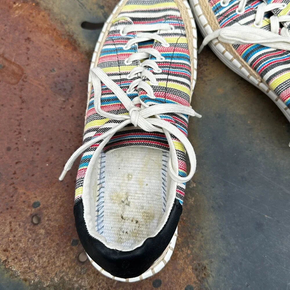 Sam Edelman Striped Lace-Up Espadrille Sneakers